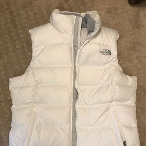 White North Face Puffy Vest